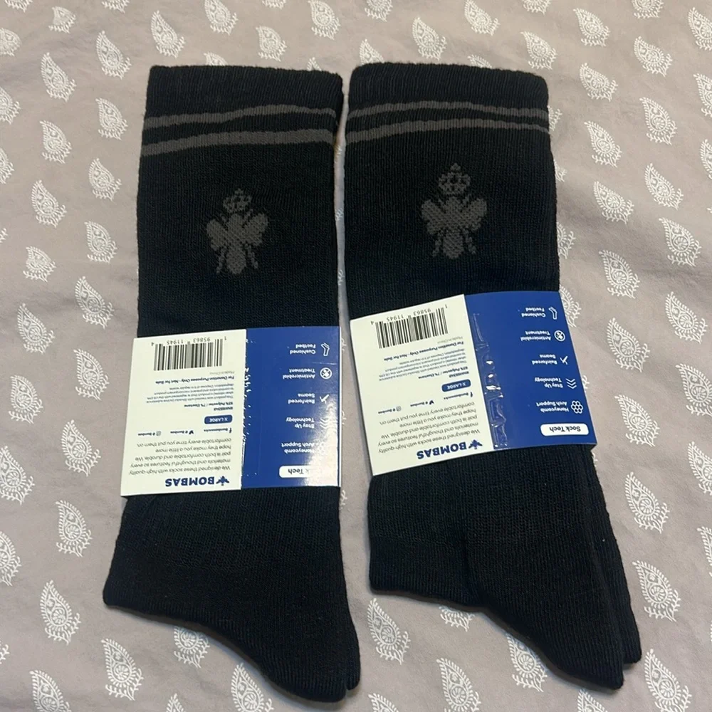 Bombas Black Casual Socks Versatile Everyday Comfort x 2